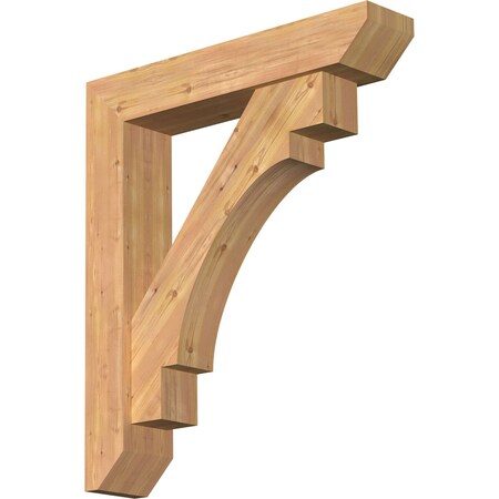 Ekena Millwork Merced Slat Smooth Bracket w/ Offset Brace, Western Red Cedar, 7 1/2"W x 38"D x 44"H BKT0806X38X44MRC06SWR